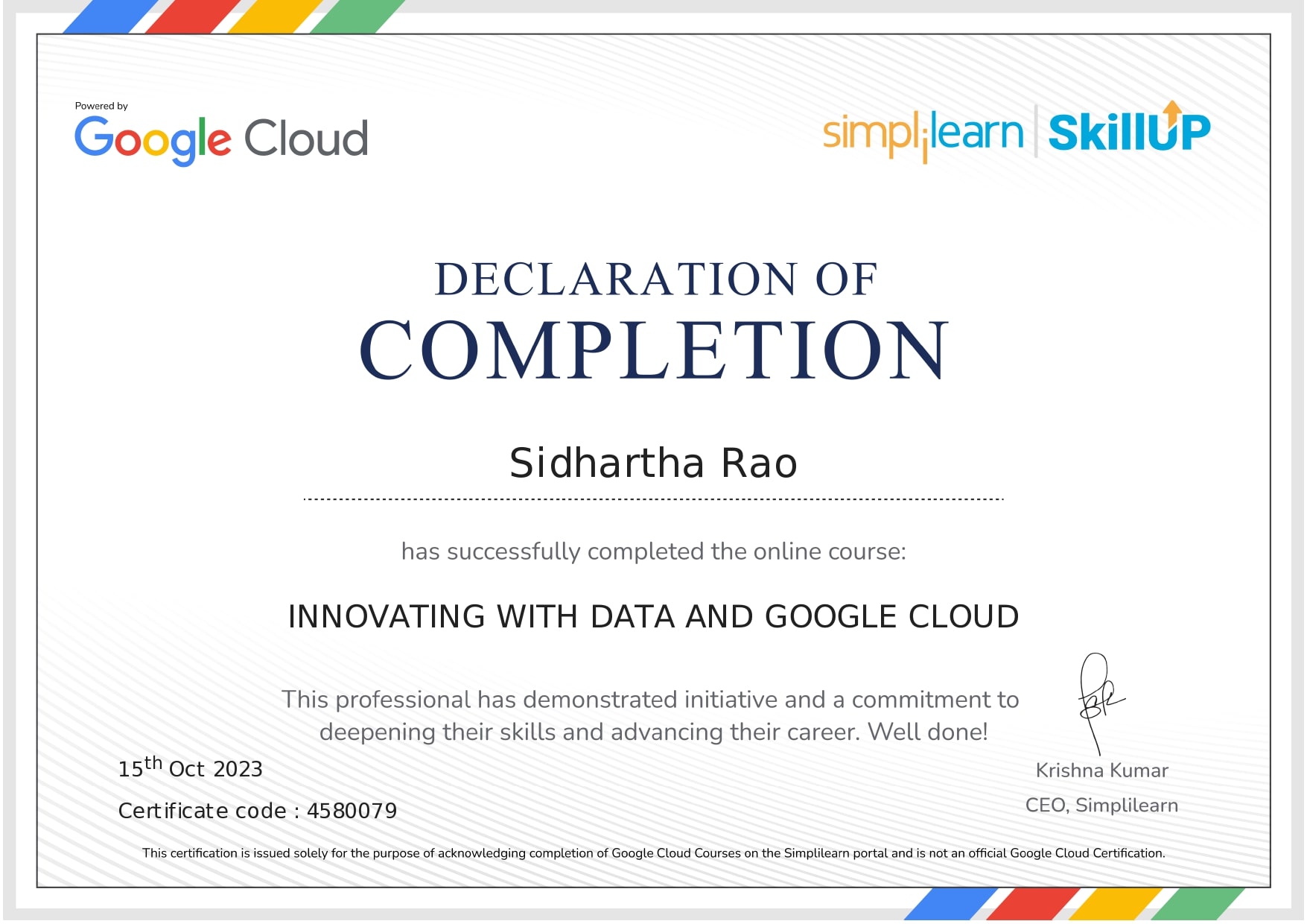 Google Cloud Certificate